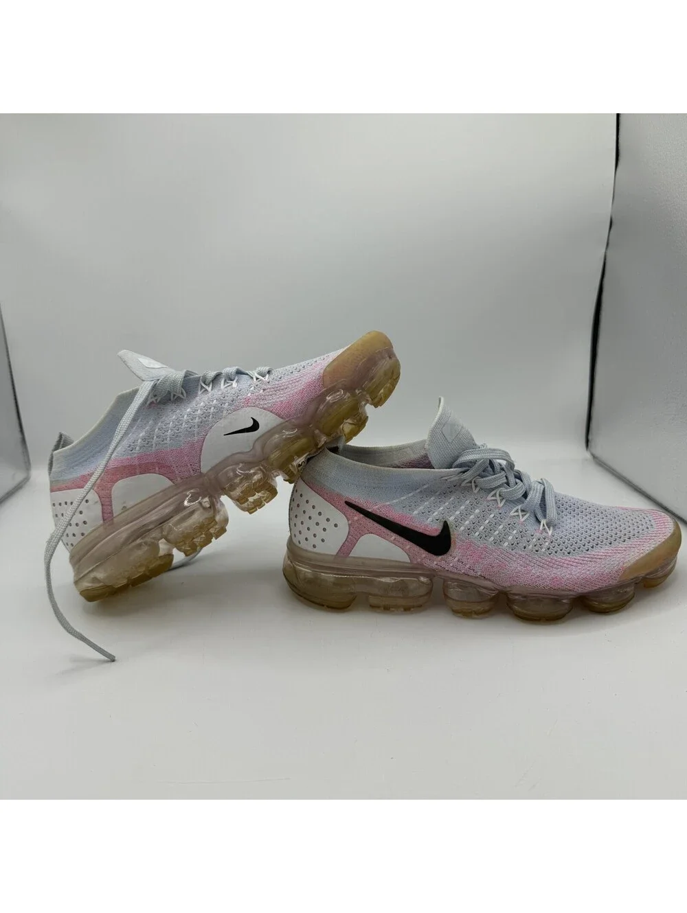Nike Air VaporMax Flyknit 2 Womens Hydrogen Blue Running Cushioned Sneakers